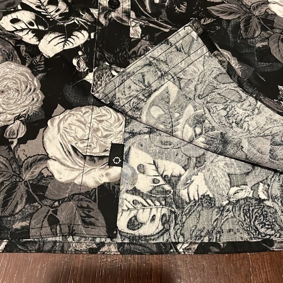 Men’s Empyre Button Down Floral Collared Cotton Short Sleeve Shirt Large - Picture 5 of 16